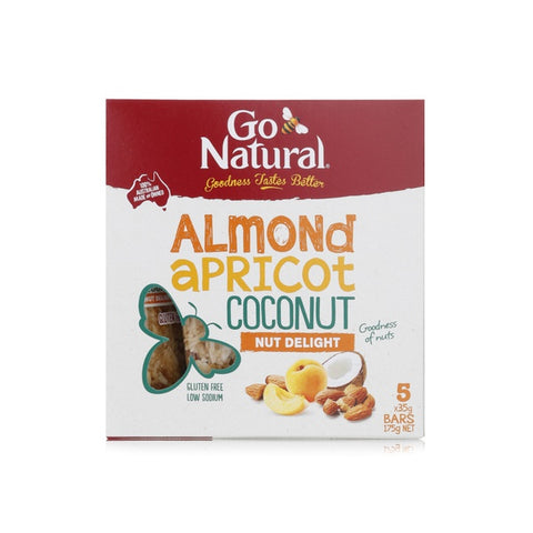 Go Natural Almond Apricot Coconut Nut Delight Bars 5 x 35g, Gluten Free