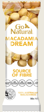 Go Natural Macadamia Dream Bar 50g, Gluten Free