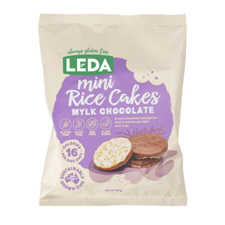 Leda Mini Rice Cakes Mylk Chocolate - Gluten Free 60g