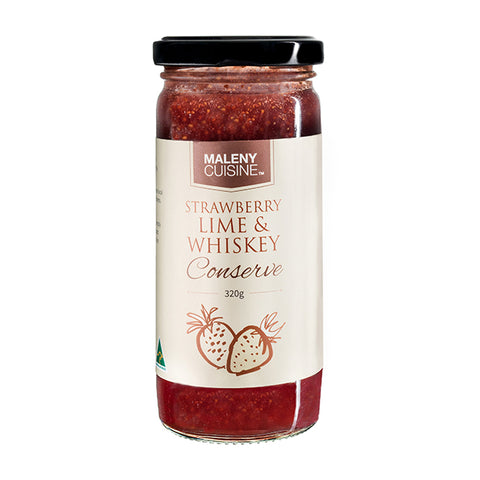 Maleny Cuisine Strawberry Lime & Whiskey Conserve 320g - Gluten Free