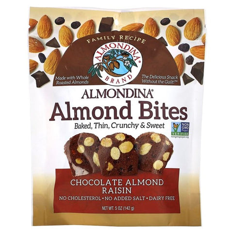 Almondina, Almond Bites, Chocolate Almond Raisin Biscuits (142 g)