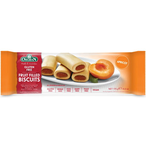 Orgran Apricot Fruit Filled Biscuits 175gm, Gluten & Dairy Free
