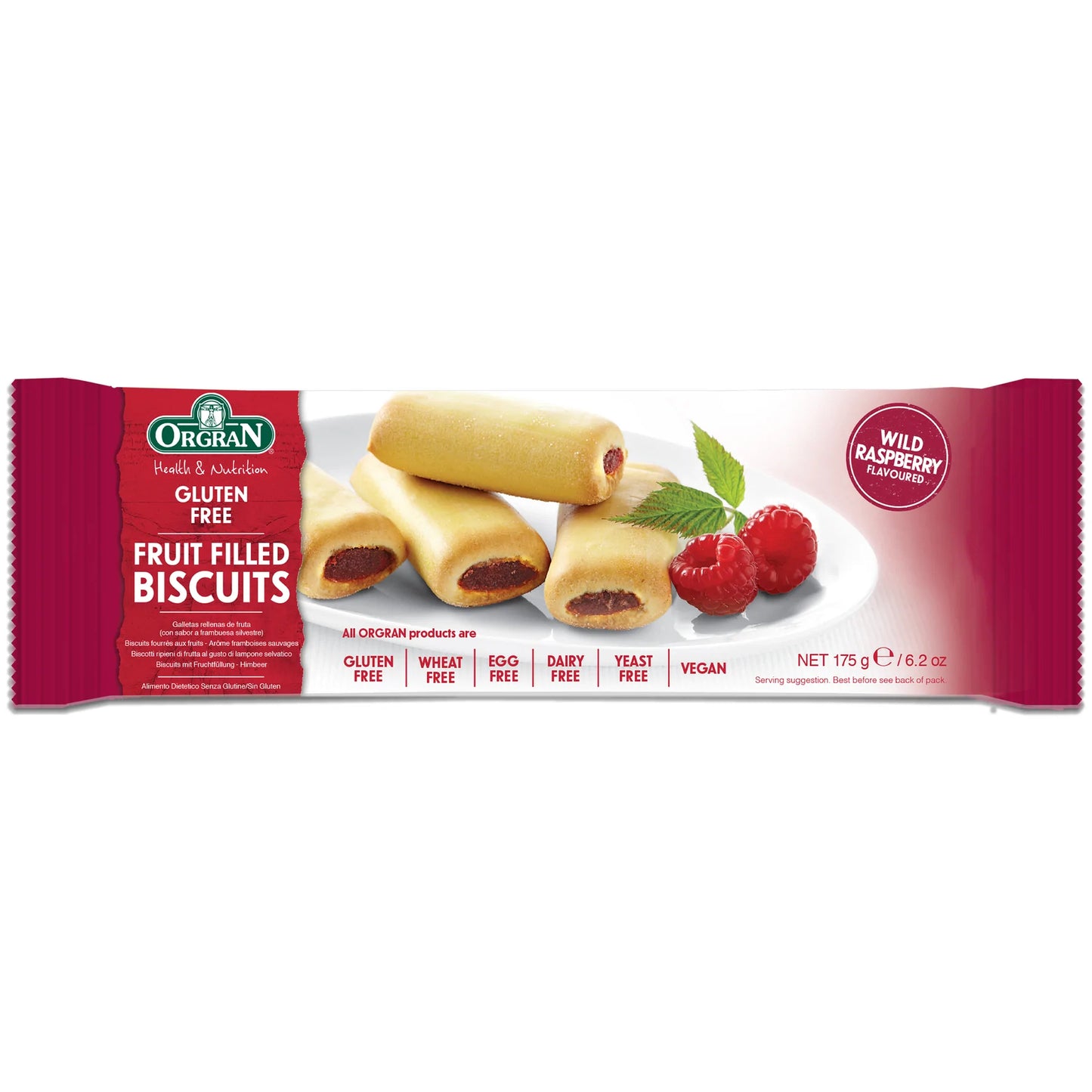 Orgran Wild Raspberry Biscuits 175gm, Gluten & Dairy Free