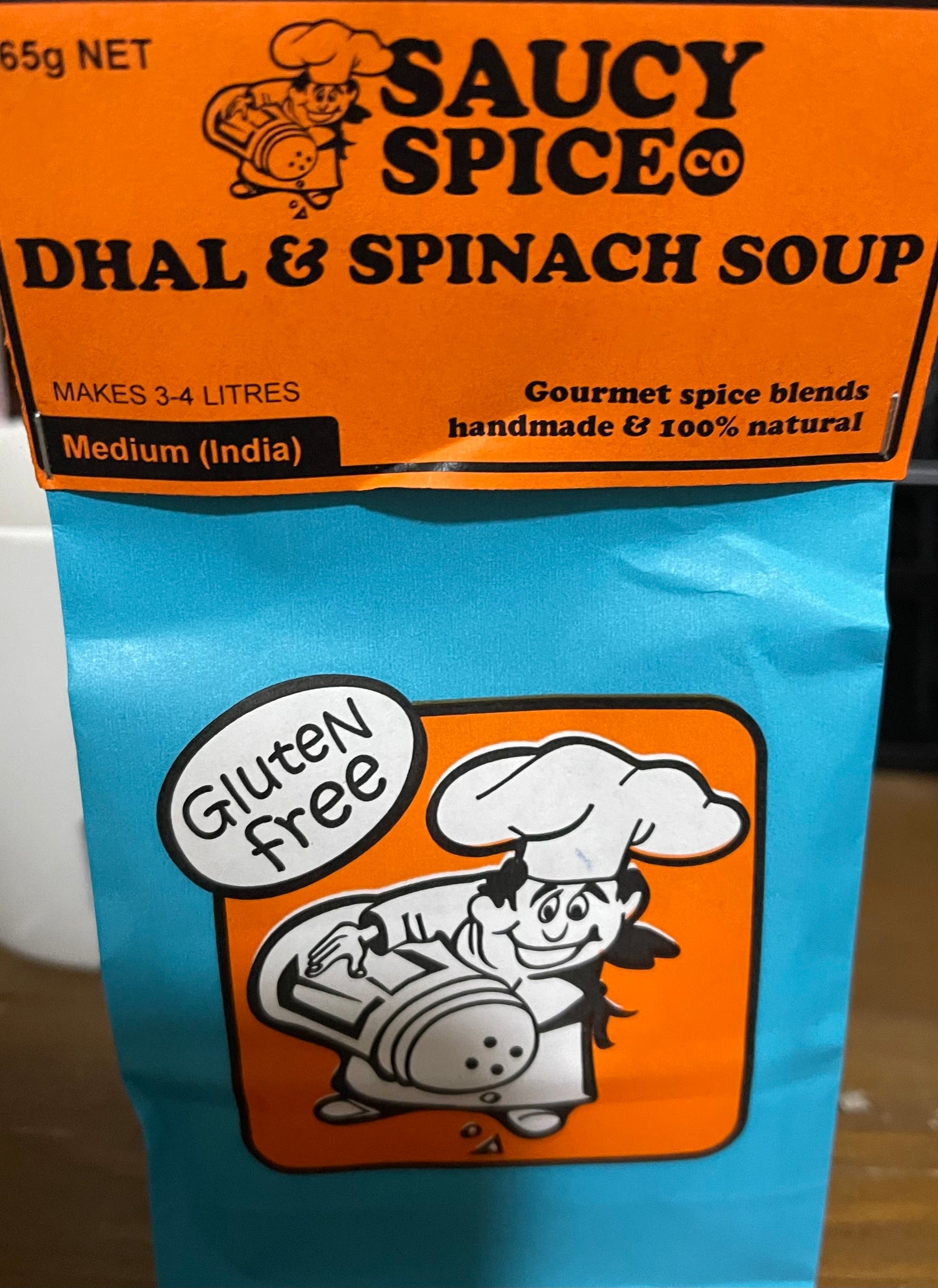 Saucy Spice Co Indian Dhal & Spinach Soup - 65g. Gluten Free