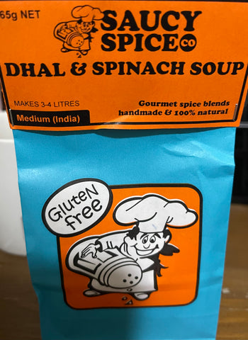 Saucy Spice Co Dhal & Spinach Soup - 65g. Gluten Free