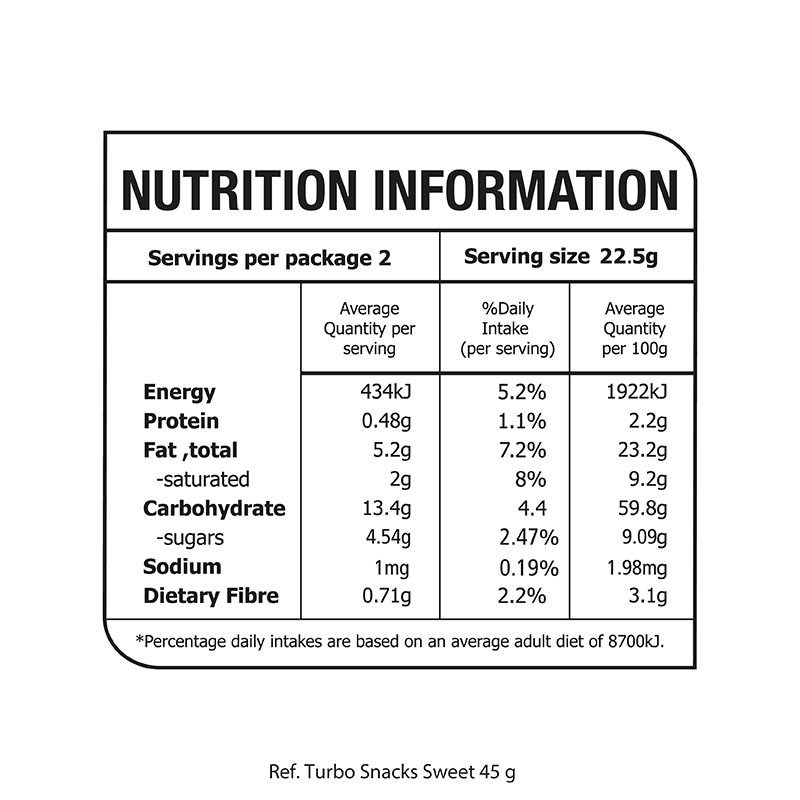 Turbo Snacks Plantain Naturally Sweet 45g