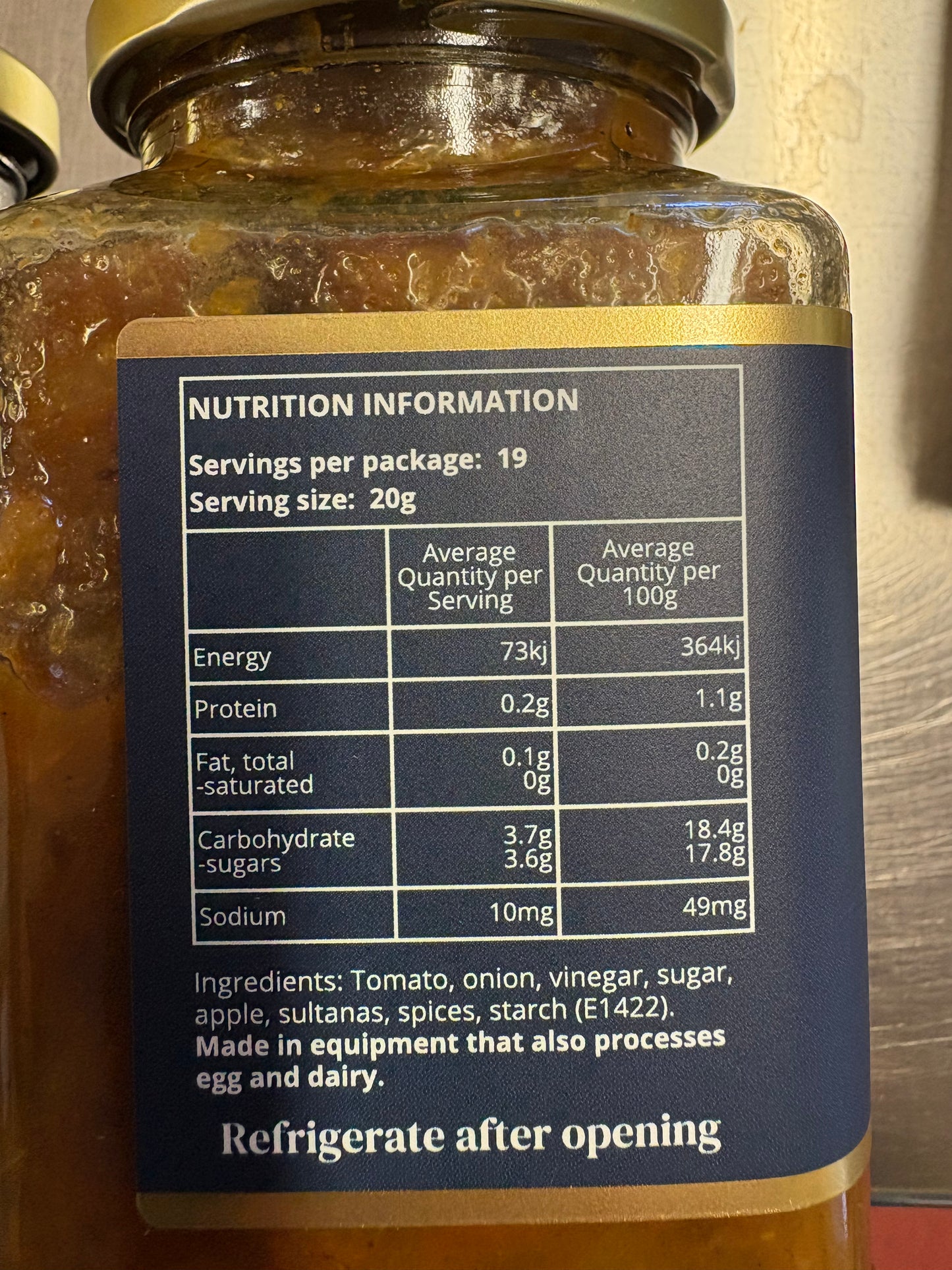 New England Larder, Spicy Tomato Chutney 385g - Low Sodium Foods