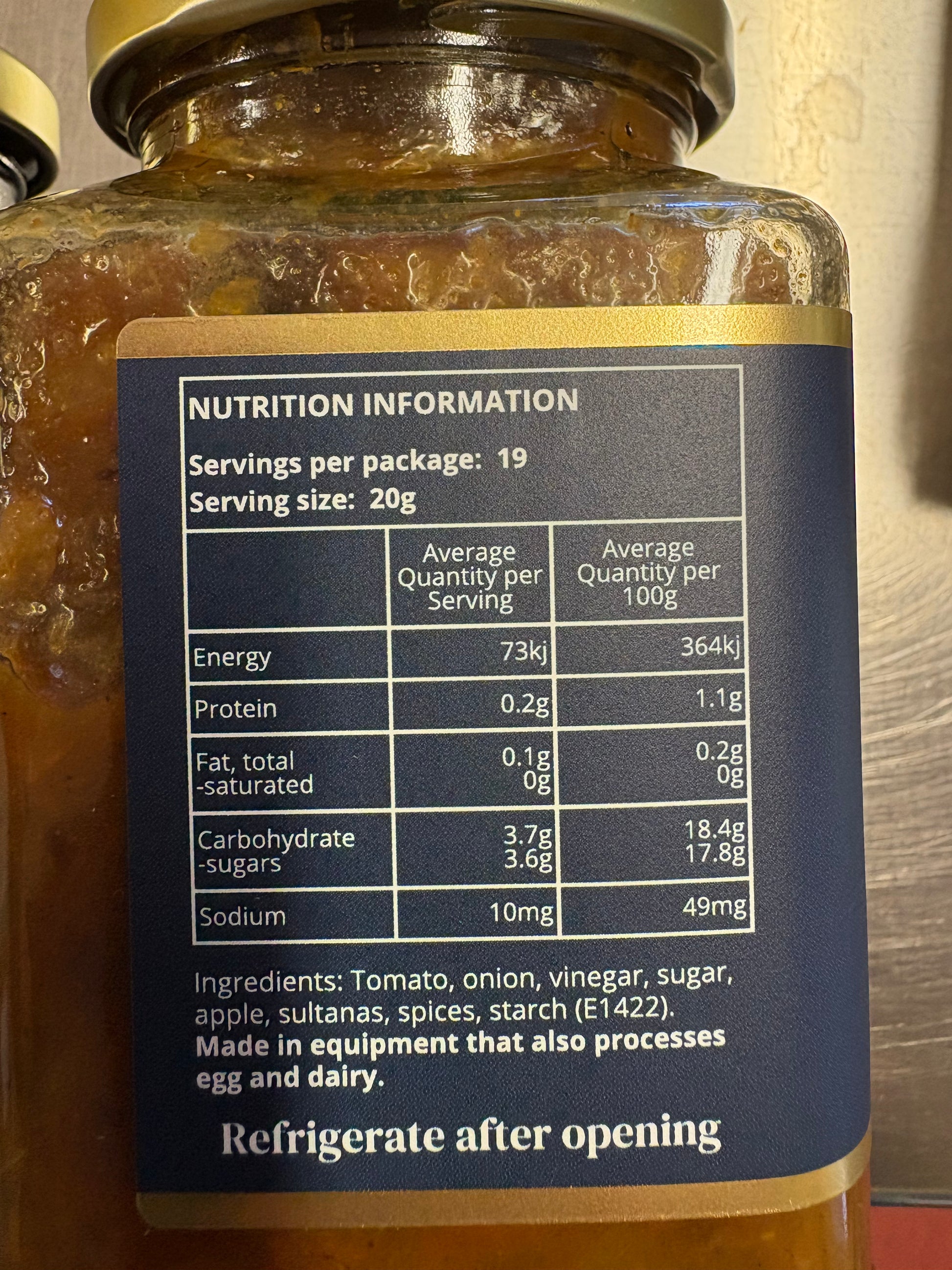 New England Larder, Spicy Tomato Chutney 385g - Low Sodium Foods