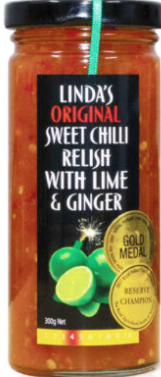 Linda's Original Relish with Lime & Ginger 300gm