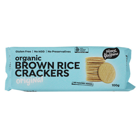 Honest To Goodness Organic Brown Rice Crackers Original 100g