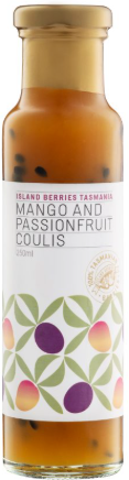 Island Berries Tasmania Mango & Passionfruit Coulis 250ml