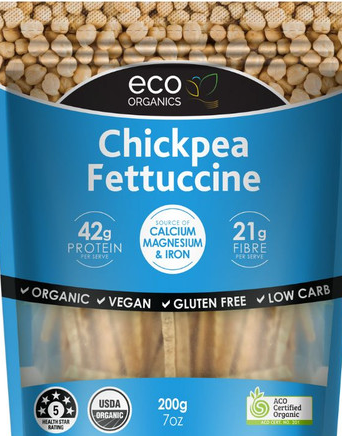 Honest to Goodness Organic Chickpea Fettuccine 200g - Gluten Free - Low Sodium Foods