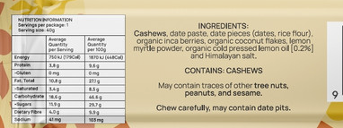 Food to Nourish Bliss Bar Lucious Lemon 40g