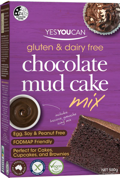 Yes You Can Chocolate Mud Cake Mix 550g - Dairy & Gluten Free