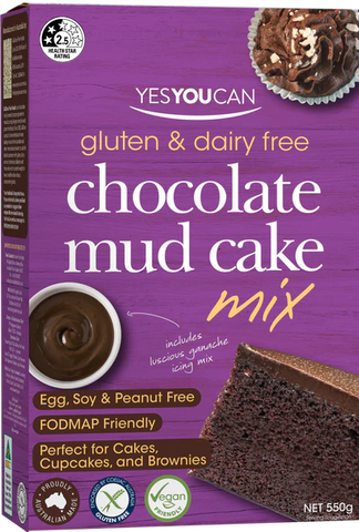 Yes You Can Chocolate Mud Cake Mix 550g - Dairy & Gluten Free