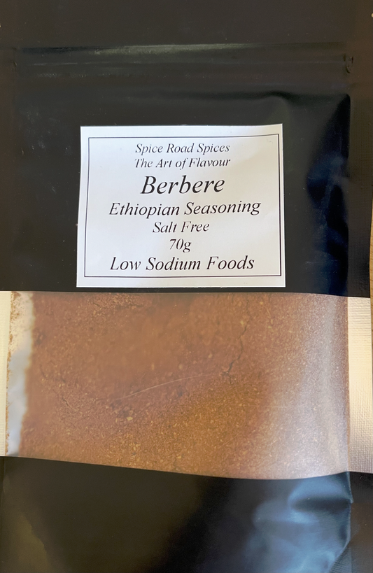 Spice Road Spices -Berbere (Ethiopian) Spice Seasoning pouch - Salt Free - 80g