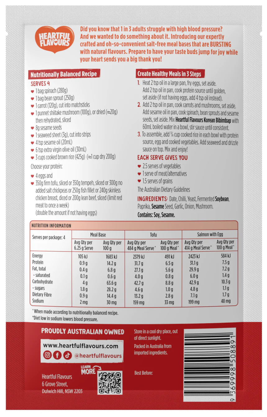 Heartful Flavours Korean Bibimbap Meal Base 25g
