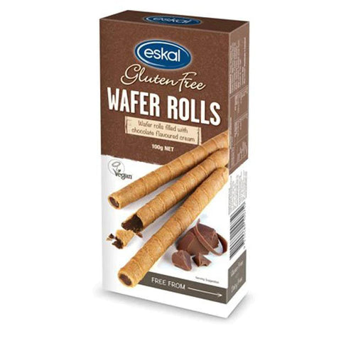 Eskal Gluten Free Wafer Rolls Chocolate Cream 100g