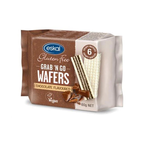 Eskal Grab n Go Wafers Chocolate, Gluten Free, 60g