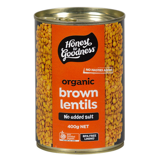 Honest To Goodness Organic Brown Lentils 400g, no added salt
