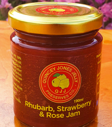 QJJ Rhubarb & Strawberry & Rose Jam 190ml