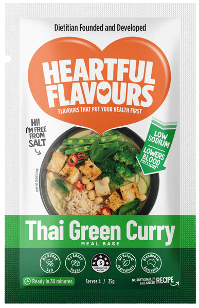 Heartful Flavours Thai Green Curry Meal Base 25g Low Sodium Foods