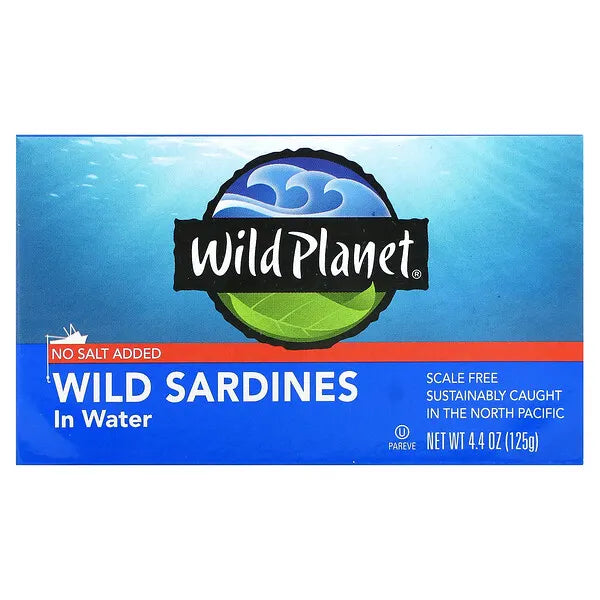 Wild Planet Wild Sardines in Water No Salt Added 4.4 oz (125 g)