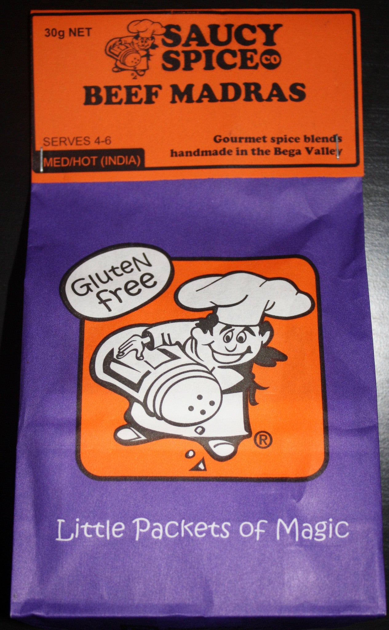 Saucy Spice Co Beef Madras - 30g. Gluten Free - Low Sodium Foods