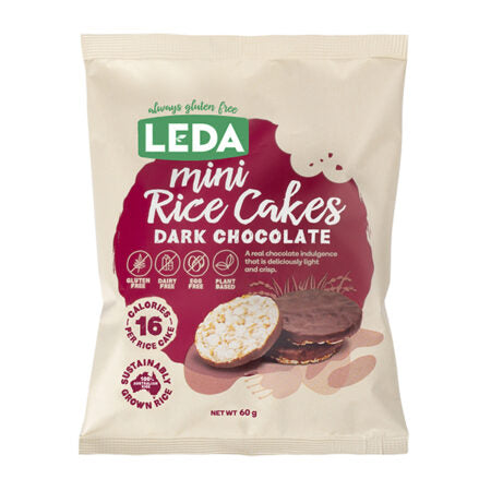 Leda Mini Rice Cakes Dark Chocolate - Gluten Free 60g