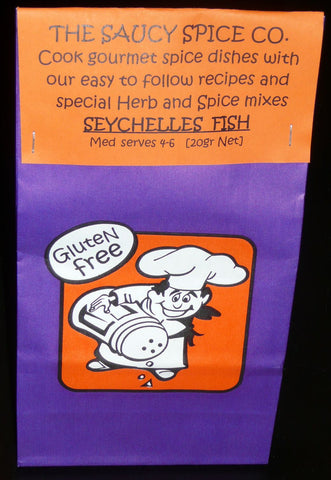 Saucy Spice Co Seychelles Fish - 20g. Gluten Free - Low Sodium Foods