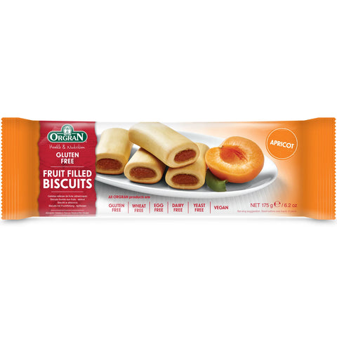 Orgran Apricot Fruit Filled Biscuits 175gm,  Gluten & Dairy Free