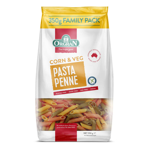 Orgran Pasta Corn & Veg Penne Pasta 350g (Gluten Free)