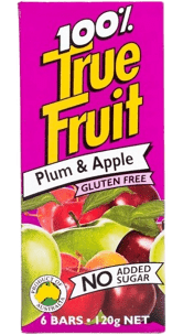 Sun Valley 100% True Fruit Strips - Plum & Apple, Multipack (6 bars) , No Added Sugar, Gluten Free, 120g