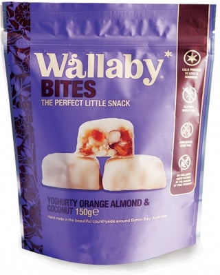 Wallaby Bites Yogurt Orange Almond & Coconut - Gluten Free 150g